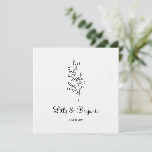 Twigs Wedding Monogram Invitation Design 招待状 (スタンド正面)