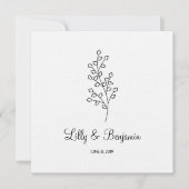 Twigs Wedding Monogram Invitation Design 招待状 (正面)