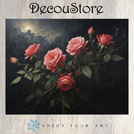 Twilight Bloom: Rose Branch Decoupage 薄葉紙