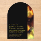 Twilight Bokeh Lights Wedding アクリル招待状 (正面)