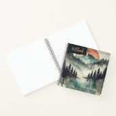 Twilight Ember – 水彩フォレストの反射 ノートブック (内部)