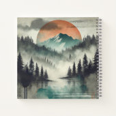 Twilight Ember – 水彩フォレストの反射 ノートブック (裏面)
