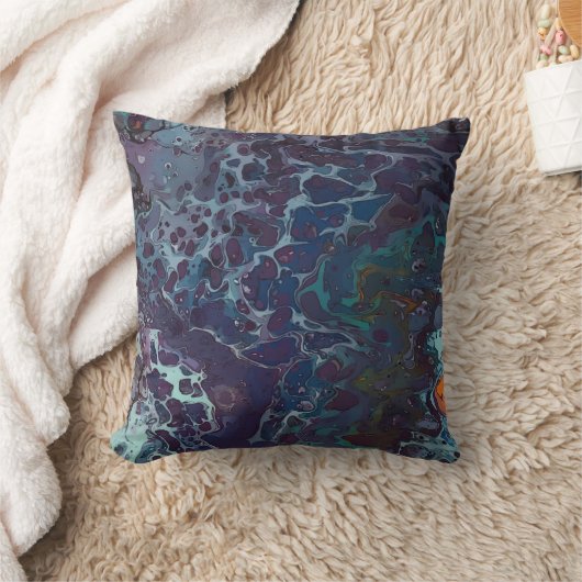 Twilight Flow、Dark Purple to Azure Blue Cells クッション (ブランケット)