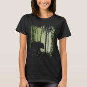 Twilight Forest Outdoor Romantic Grizzly Bear Silh Tシャツ (正面)