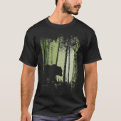 Twilight Forest Outdoor Romantic Grizzly Bear Silh Tシャツ (正面)