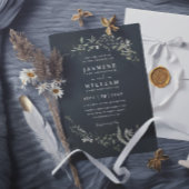 Twilight Greenery Rustic Elegant Modern Wedding 招待状
