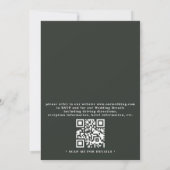 Twilight Greenery Rustic Elegant QR Code Wedding 招待状 (裏面)