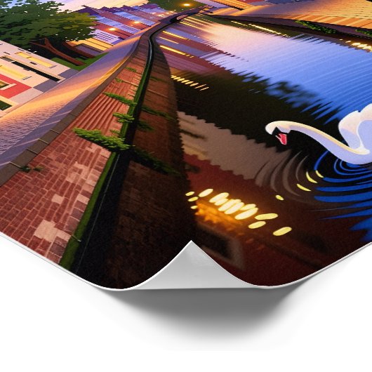 Twilight in Bruges Canals Poster ポスター (角)