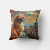 Twilight in Venice | Ginger Cat on a Canal クッション (裏面)