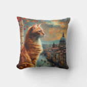 Twilight in Venice | Ginger Cat on a Canal クッション (正面)
