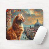 Twilight in Venice | Ginger Cat on a Canal マウスパッド (マウス)