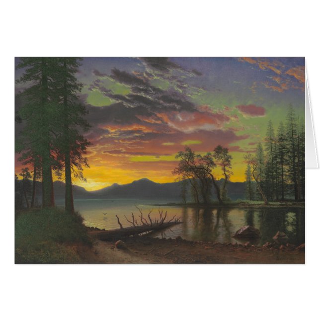 Twilight, Lake Tahoe, c.1870s (キャンバス上の油) (正面横)