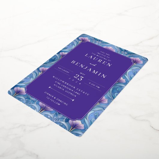 Twilight Nouveau Wedding 箔招待状 (回転した状態)