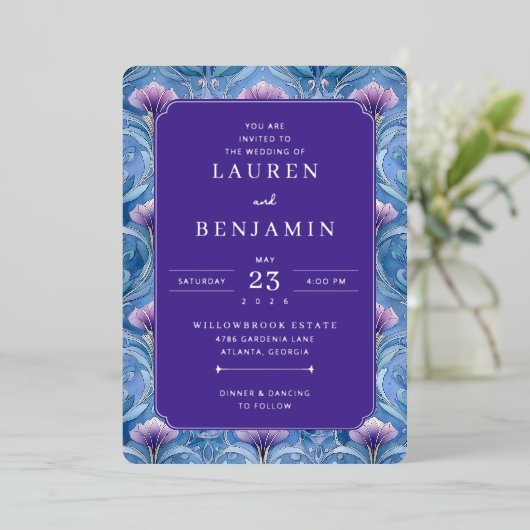 Twilight Nouveau Wedding 箔招待状 (立ち正面)