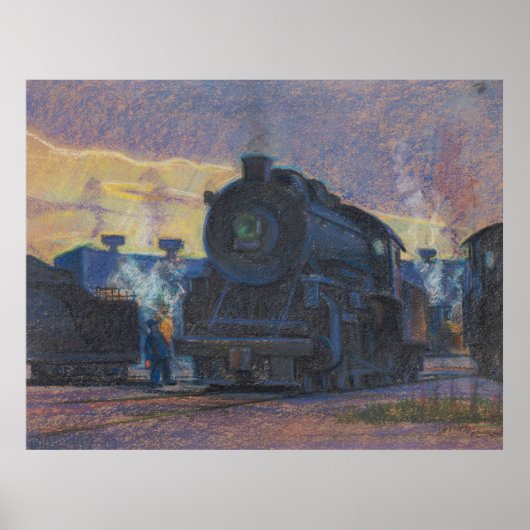 Twilight of Steam - Kulhanek Train Art (1952) ポスター (正面)