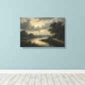 Twilight on the Dutch Canal キャンバスプリント (インサイチュ (ウッドフロア))