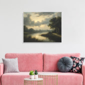 Twilight on the Dutch Canal  キャンバスプリント (インサイチュ (リビング))