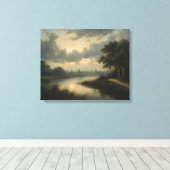 Twilight on the Dutch Canal  キャンバスプリント (インサイチュ (ウッドフロア))