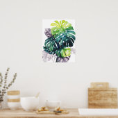 Twilight Palms - Split Leaf ポスター (キッチン)