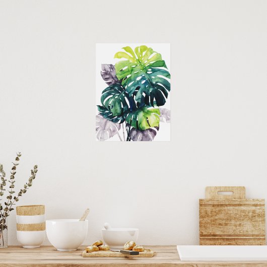 Twilight Palms - Split Leaf ポスター (キッチン)