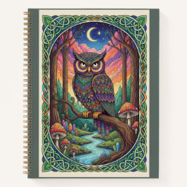 Twilight River Owl Zentangle Forest Journal ノートブック