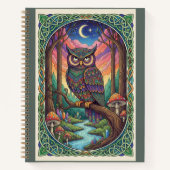 Twilight River Owl Zentangle Forest Journal ノートブック (正面)