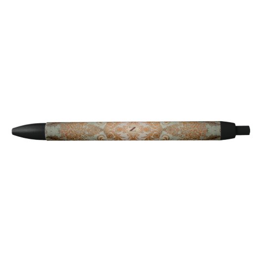 Twilight Sunset Brocade Monogrammed Pen 黒ボールペン (正面)