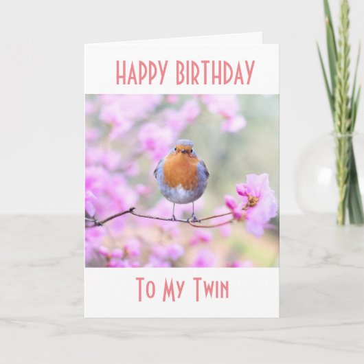 **TWIN**カードに幸せな*誕生日*を追加 カード (正面)