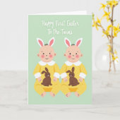 Twin Babies Celebration Card カード (黄色い花)