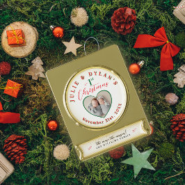 Twin Babies More The Merrier Holiday 1st Christmas ゴールドプレートバナーオーナメント