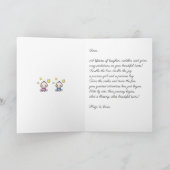 Twin Baby Congratulations, Custom Girl & Boy カード (内部)