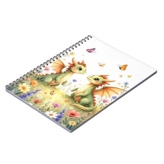 Twin Baby Dragons Fantasy Notebook ノートブック (左側)