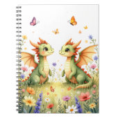Twin Baby Dragons Fantasy Notebook ノートブック (正面)