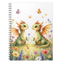Twin Baby Dragons Fantasy Notebook ノートブック