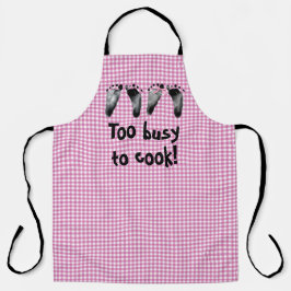 Twin Baby Footprints On Gingham エプロン