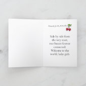 Twin Baby Girls Welcome Card – Sweet Cherry Twins シーズンカード (内部)