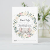 Twin Baby Shower Diaper Raffle Card – Watercolor エンクロージャーカード (スタンド正面)