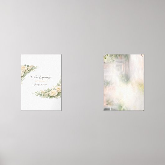 Twin Baby Shower Invitation Botanical Greenery Flo (正面)