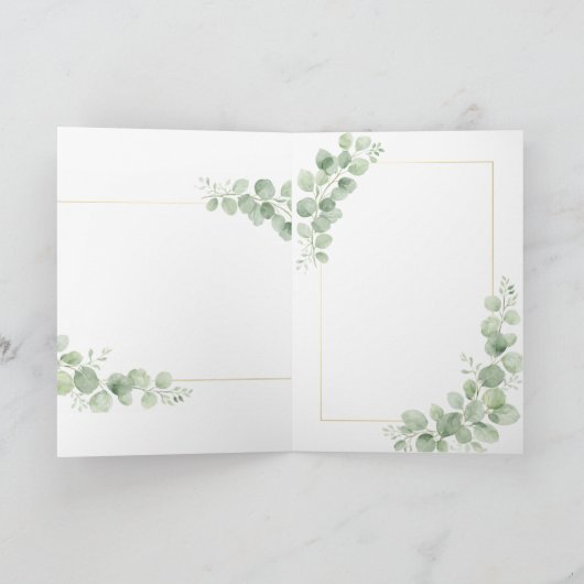 Twin Baby Shower Invitation Botanical Greenery Flo カード (内部)