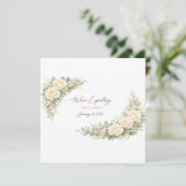 Twin Baby Shower Invitation Botanical Greenery Flo 招待状 (スタンド正面)