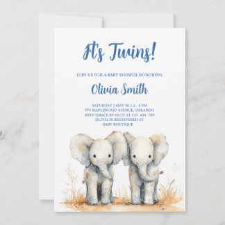Twin Baby Shower Invitation – Double the Joy Baby カード