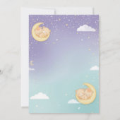 Twin Baby Shower Invitation Sleeping Animals Moon 招待状 (裏面)