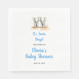 Twin Baby Shower Napkins スタンダードランチョンナプキン
