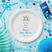 Twin Baby Shower Plate ペーパープレート (パーティー)