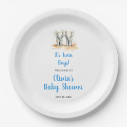 Twin Baby Shower Plate ペーパープレート