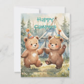 Twin Bear Birthday Digital Download Invitation 招待状 (正面)