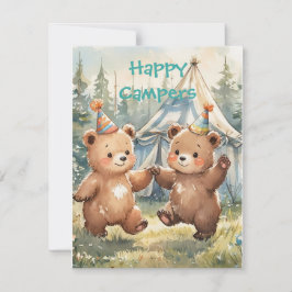 Twin Bear Birthday Digital Download Invitation 招待状