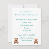 Twin Bear Birthday Digital Download Invitation 招待状 (裏面)