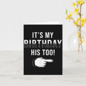 Twin Birthday Design It´s My Birthday His Too Twin カード (黄色い花)