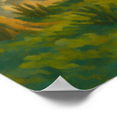 Twin Blossoms – Tranquil Garden Path Painting ポスター (角)